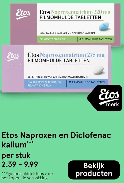 Aanbieding: Naproxen en Diclofenac kalium