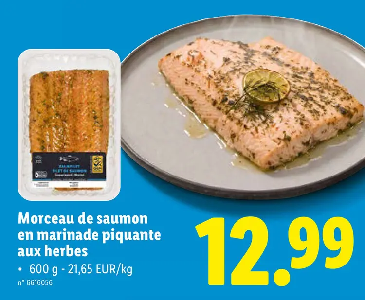 Offre: Morceau de saumon en marinade piquante aux herbes