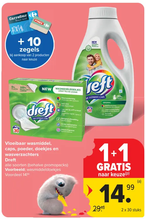 Promotie: Vloeibaar wasmiddel, caps, poeder, doekjes en wasverzachters