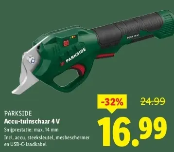 Aanbieding: Accu-tuinschaar 4 V