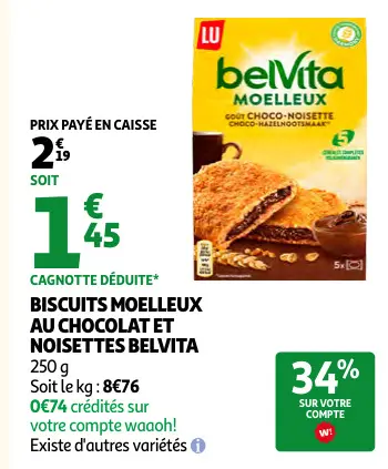 Promotie: Biscuits moelleux au chocolat et noisettes