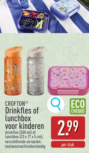 Promotie: Drinkfles of lunchbox voor kinderen