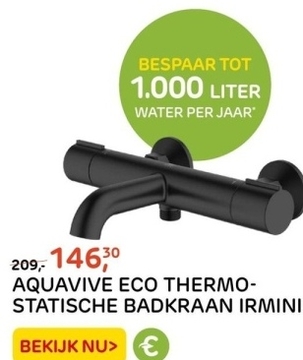 Aanbieding: AQUAVIVE ECO THERMO-STATISCHE BADKRAAN IRMINI