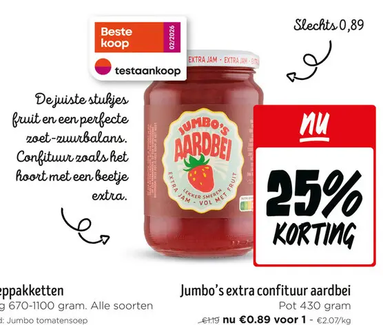 Promotie: Extra confituur aardbei