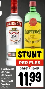 Aanbieding: Hartevelt Jonge Jenever Smirnoff Vodka