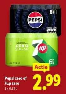 Aanbieding: Pepsi zero of 7up zero