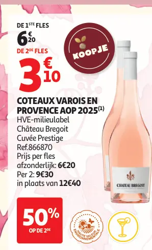 Promotie: Coteaux Varois En Provence AOP 2025 Château Bregoit Cuvée Prestige