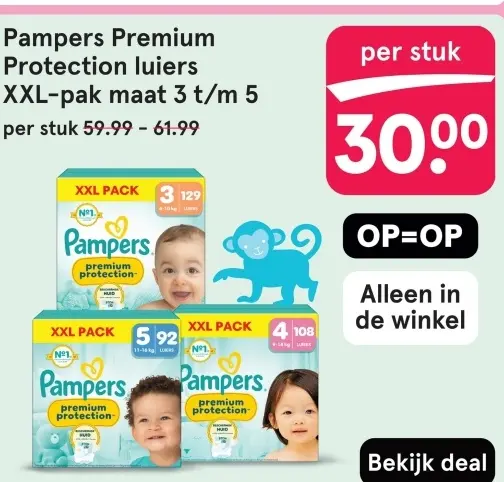 Aanbieding: Pampers Premium Protection luiers XXL-pak