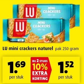 Aanbieding: LU mini crackers naturel