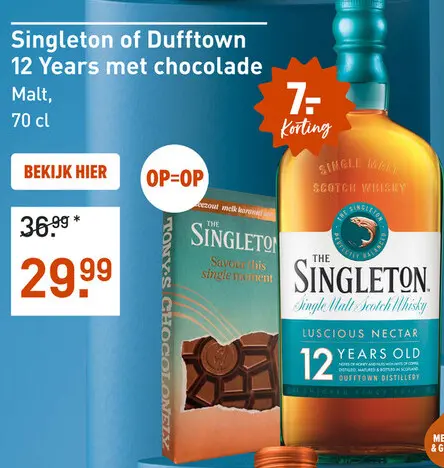 Aanbieding: Singleton of Dufftown 12 Years met chocolade 70CL