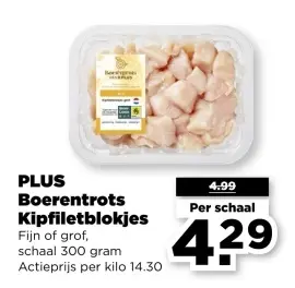 Aanbieding: PLUS Boerentrots Kipfiletblokjes