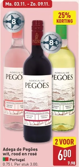 Aanbieding: Adega de Pegões wit, rood en rosé