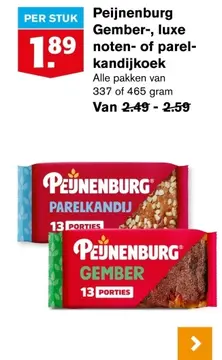 Aanbieding: Peijnenburg Gember-, luxe noten- of parelkandijkoek