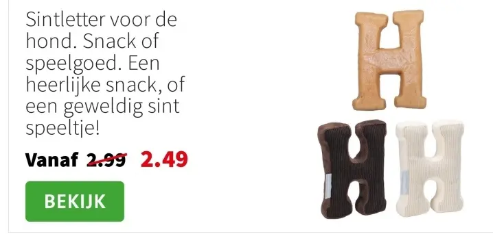 Aanbieding: Sintletter voor de hond