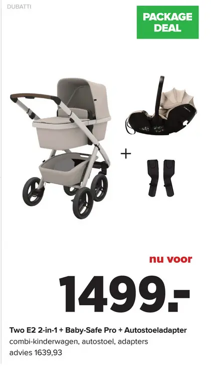 Aanbieding: Two E2 2-in-1 + Baby-Safe Pro + Autostoeladapters