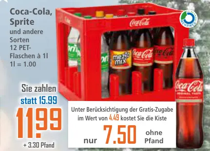 Aanbieding: Coca-Cola, Sprite und andere Sorten