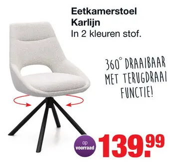 Aanbieding: Eetkamerstoel Karlijn Ash