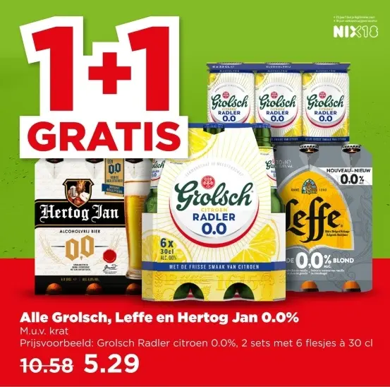 Grolsch, Leffe en Hertog Jan 0.0%