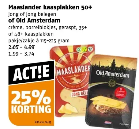Aanbieding: Maaslander kaasplakken 50+ of Old Amsterdam