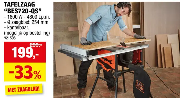 Promotie: Tafelzaag 1800W 250mm