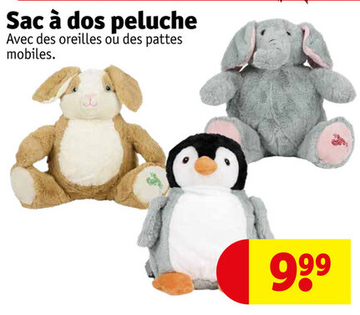 Offre: Sac à dos peluche