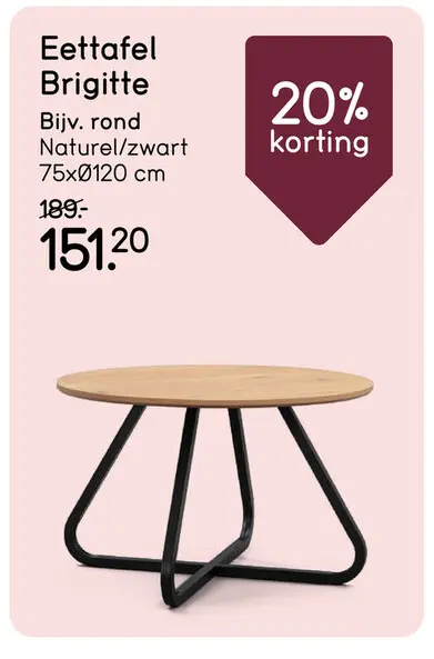 Aanbieding: Eettafel Brigitte