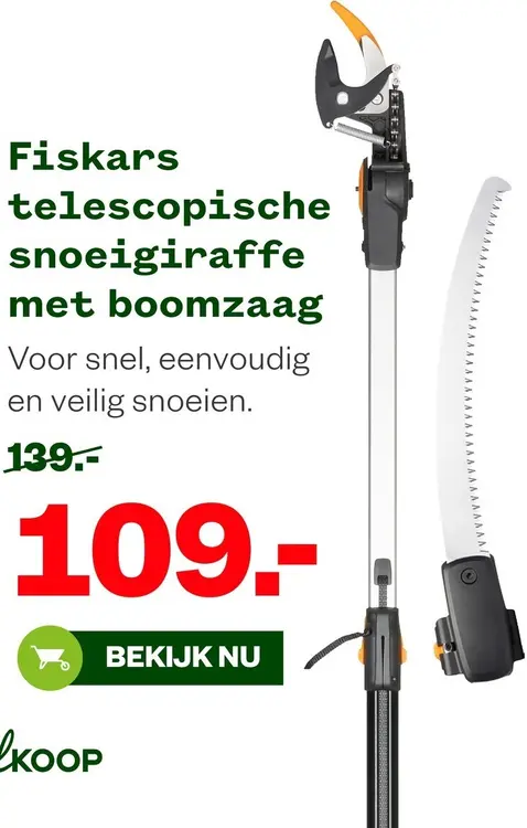 Aanbieding: Telescopische snoeigiraffe met boomzaag