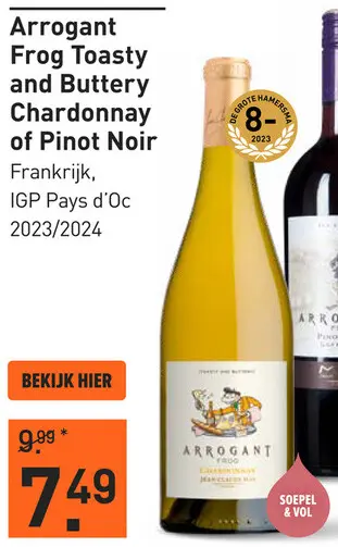 Aanbieding: Arrogant Frog Toasty and Buttery Chardonnay 75CL