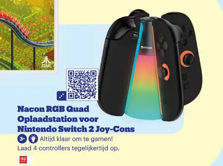 Aanbieding: Nacon RGB Quad Oplaadstation voor Nintendo Sw