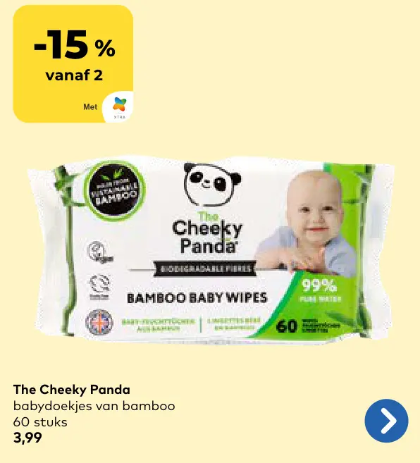 Promotie: The Cheeky Panda babydoekjes van bamboo
