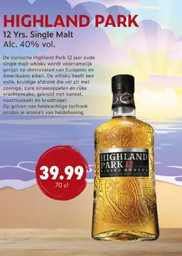Aanbieding: Highland park 12 Yrs. Single Malt