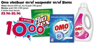 Aanbieding: Omo vloeibaar en/of waspoeder en/of Biotex