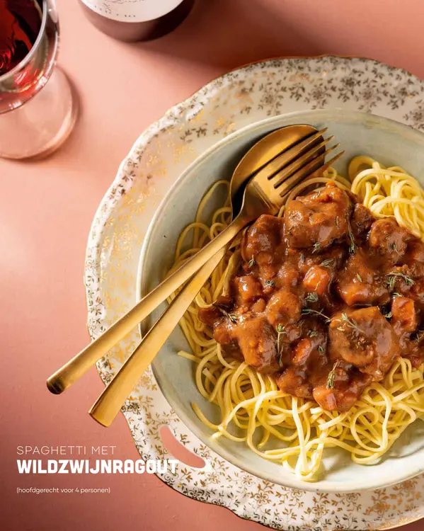Aanbieding: Spaghetti met wildzwijnragout