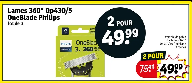 Offre: Lames 360° Qp430/5 OneBlade