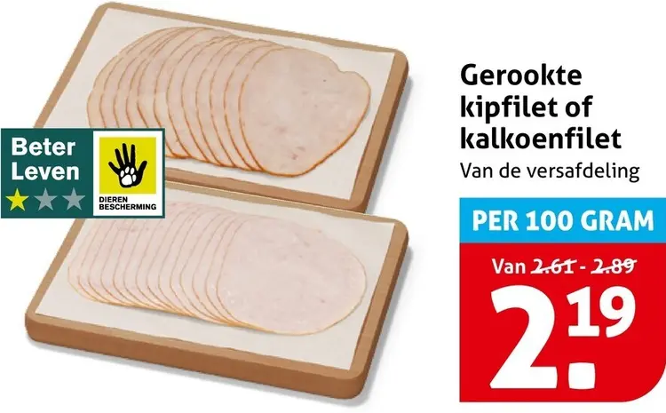 Aanbieding: Gerookte kipfilet of kalkoenfilet