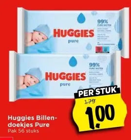 Aanbieding: Huggies Billendoekjes Pure