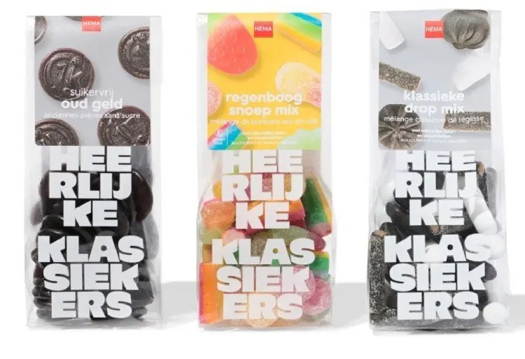 Offre: suikervrij oud geld, regenboog snoep mix, kla