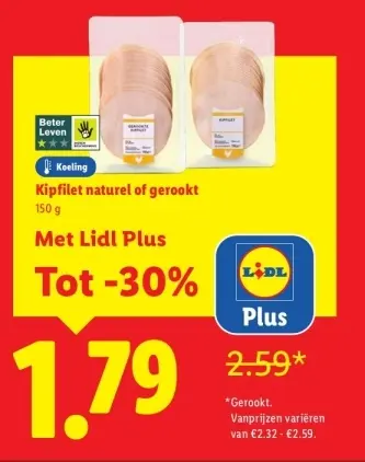 Aanbieding: Kipfilet naturel of gerookt