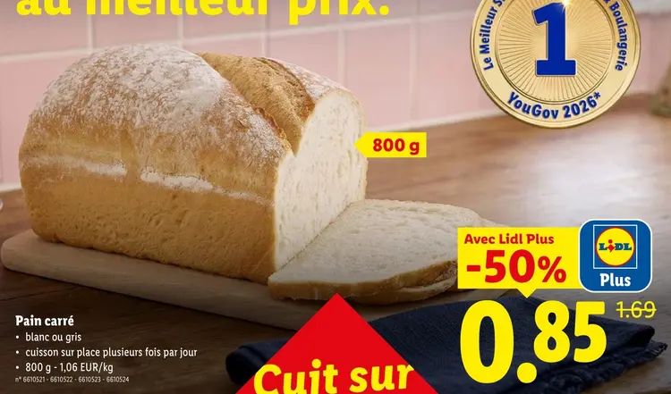 Offre: Pain carré
