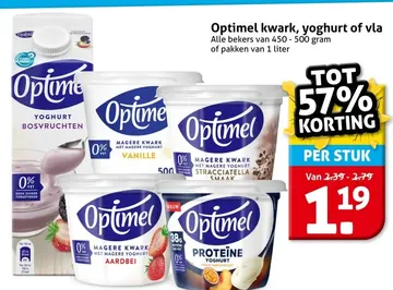 Aanbieding: Optimel kwark, yoghurt of vla