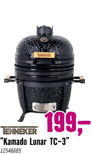 Aanbieding: TENNEKER Kamado Lunar TC-3 zwart