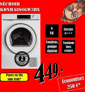 Aanbieding: Séchoir kdnha8s6gw3bx