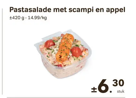 Promotie: Pastasalade met scampi en appel