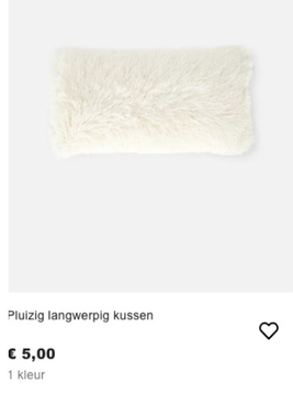 Aanbieding: Pluizig langwerpig kussen