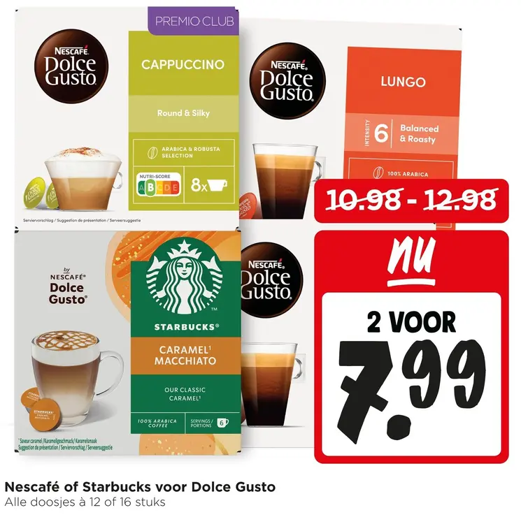 Aanbieding: Nescafé of Starbucks voor Dolce Gusto