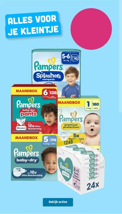 Promotie: Diverse, zoals: Pampers Maandboxen en Babydoekjes