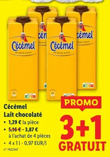 Offre: Lait chocolaté