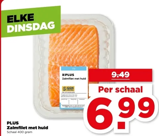 Aanbieding: Zalmfilet met huid