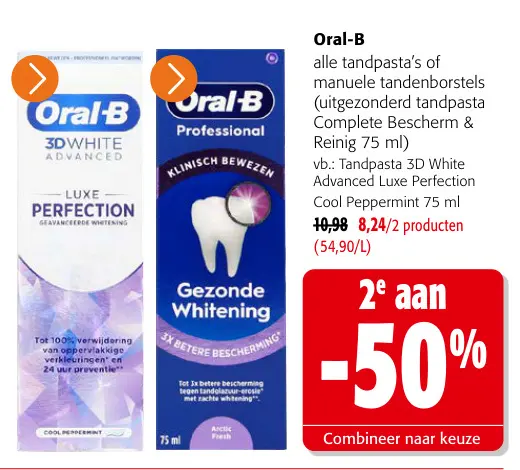 Promotie: Oral-B alle tandpasta's of manuele tandenborstels