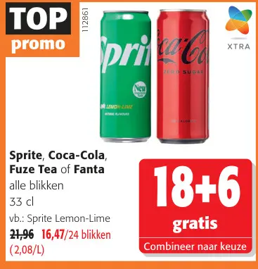 Promotie: Sprite, Coca-Cola, Fuze Tea of Fanta
